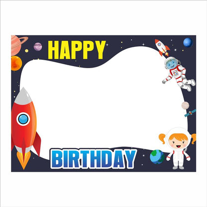 Space Theme Birthday Party Selfie Photo Booth Frame