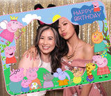 Peppa Pig Theme Birthday Party Selfie Photo Booth Frame