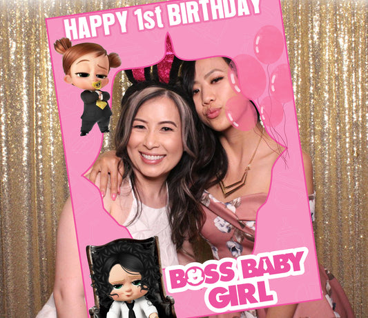 Boss Baby Girl Theme Birthday Party Selfie Photo Booth Frame