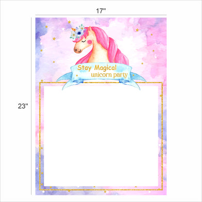 Unicorn Theme Birthday Party Selfie Photo Booth Frame
