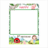 Farm Animal Theme Birthday Party Selfie Photo Booth Frame