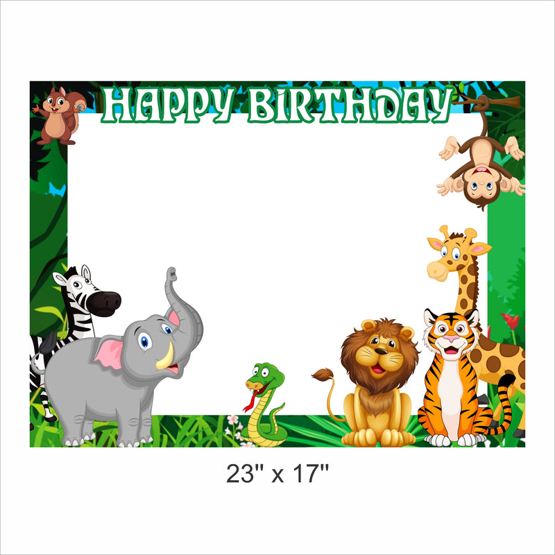 Jungle Theme Birthday Party Selfie Photo Booth Frame