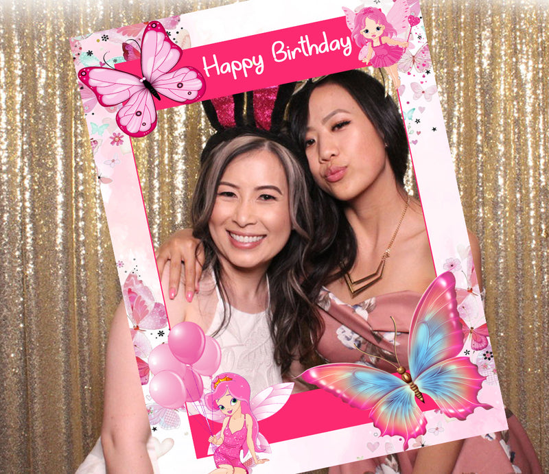 Butterflies & Fairies Theme Birthday Party Selfie Photo Booth Frame