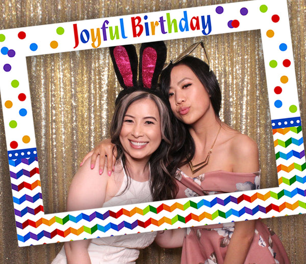 Joyful Theme Birthday Selfie Photo Booth Frame & Props
