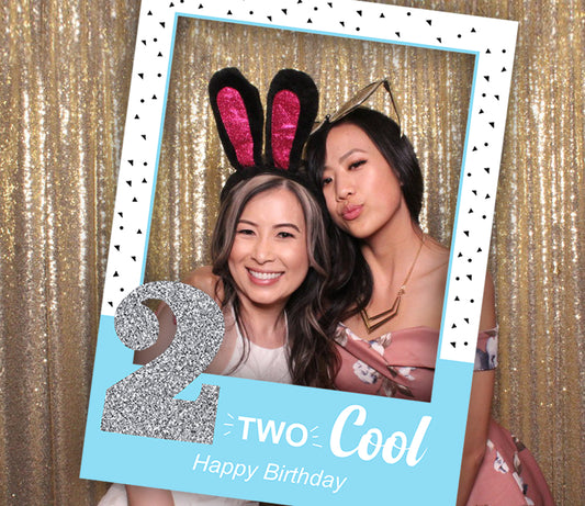 Two Cool  Second Birthday Party Selfie Photo Booth Frame & Props