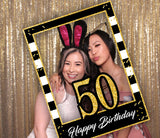 50th Birthday Party Selfie Photo Booth Frame & Props