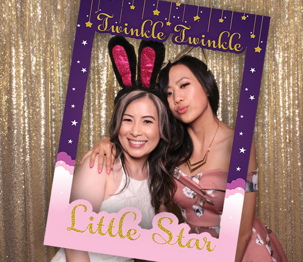 Twinkle Twinkle Little Star Girls Theme Birthday Party Selfie Photo Booth Frame & Props