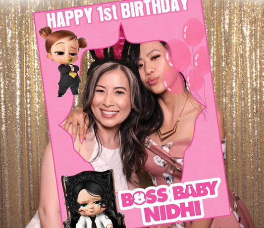 Boss Baby Girl Theme Birthday Party Selfie Photo Booth Frame