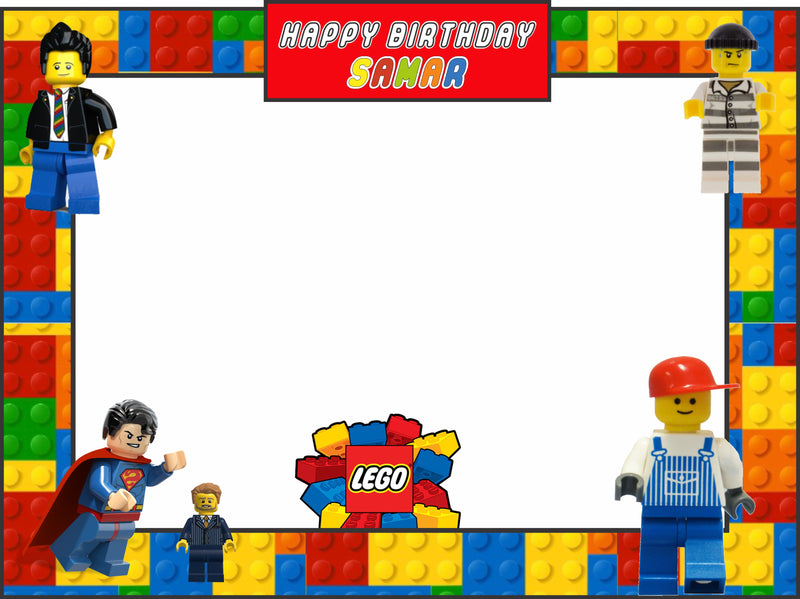 Lego Theme Birthday Party Selfie Photo Booth Frame