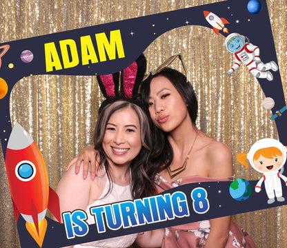 Space Theme Birthday Party Selfie Photo Booth Frame