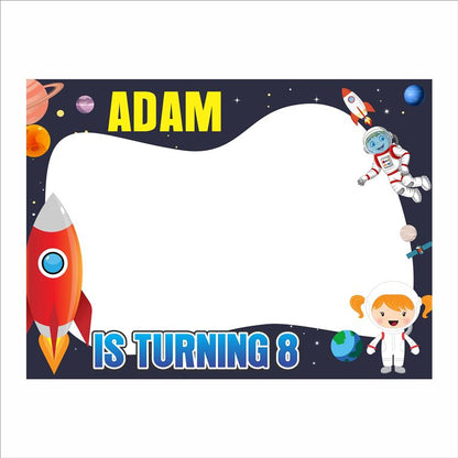 Space Theme Birthday Party Selfie Photo Booth Frame