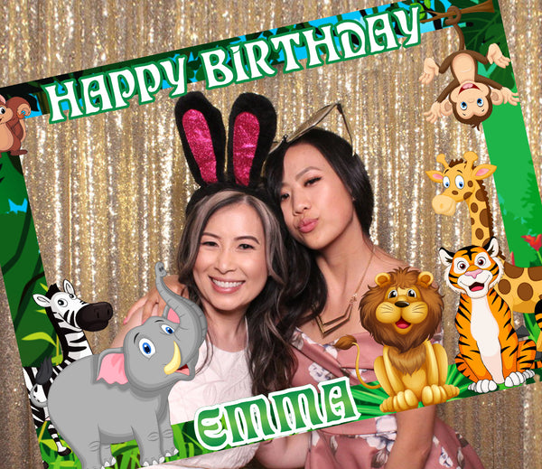 Jungle Theme Birthday Party Selfie Photo Booth Frame