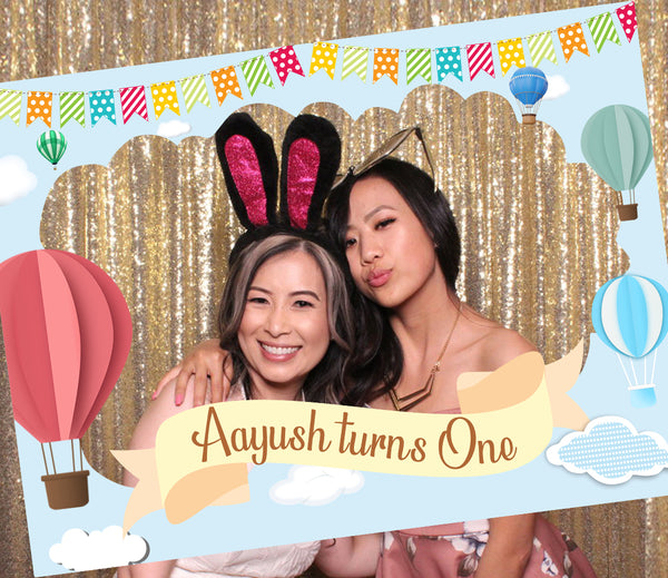 Hot Air Theme Birthday Party Selfie Photo Booth Frame