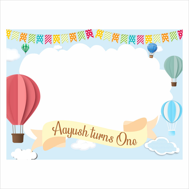 Hot Air Theme Birthday Party Selfie Photo Booth Frame