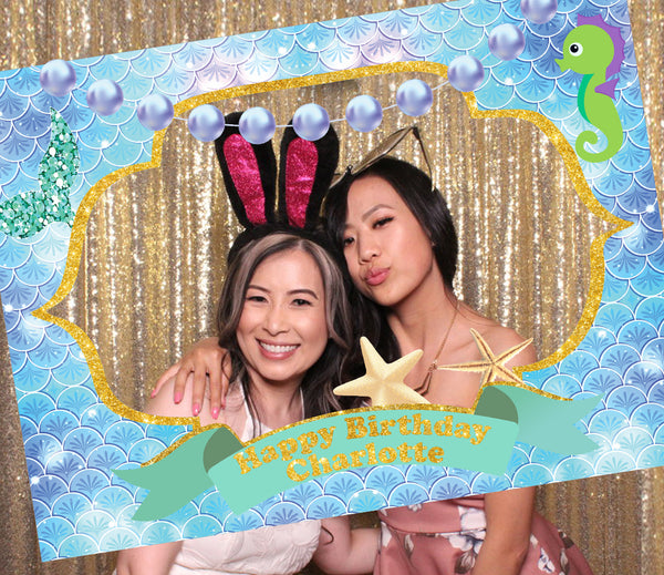 Mermaid Theme Birthday Party Selfie Photo Booth Frame