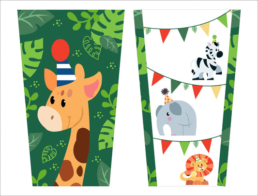 Jungle Theme Birthday Popcorn Box