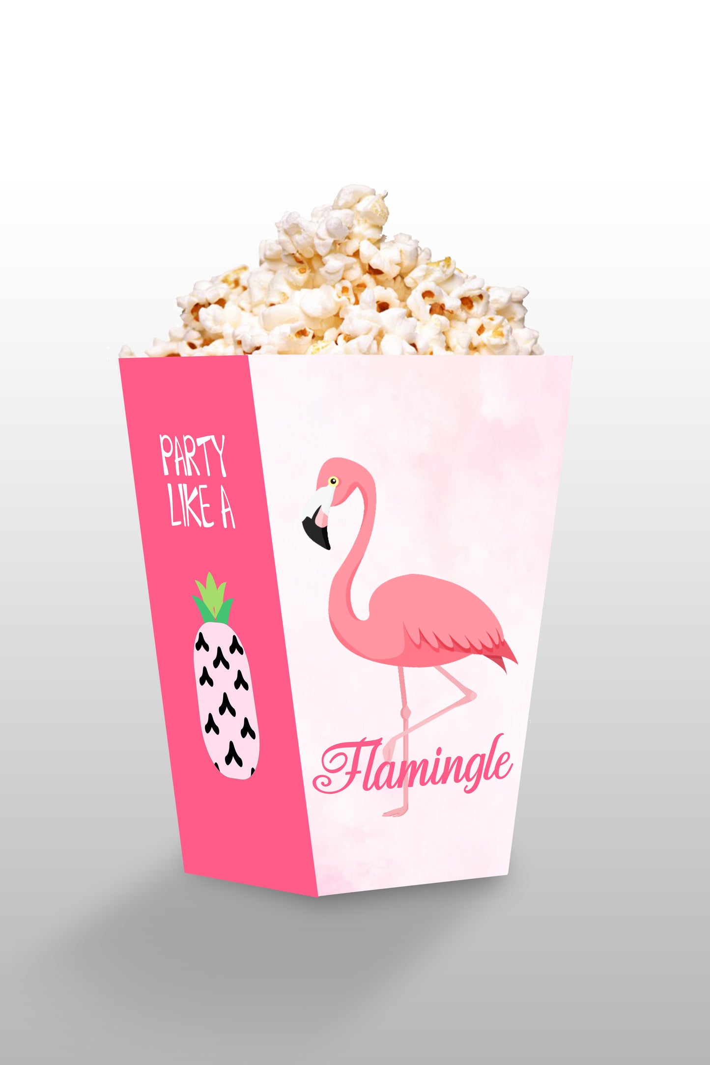Let'S Flamingle Theme Popcorn Box - Girl Birthday - Set Of 6