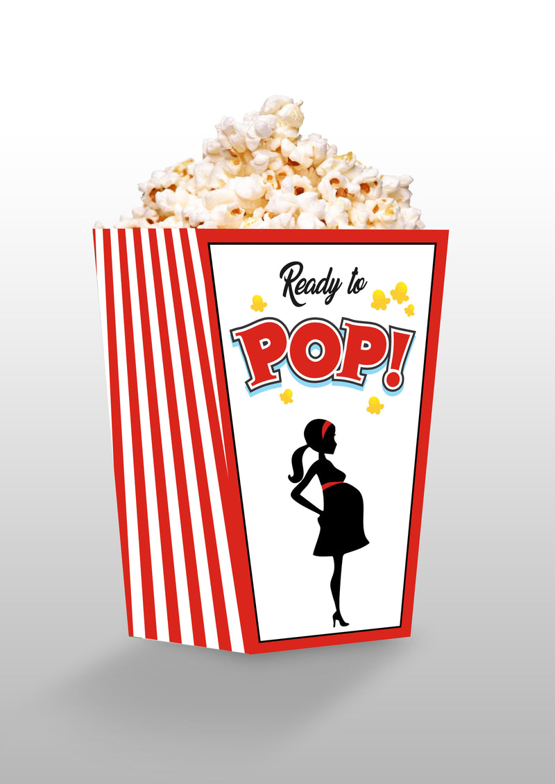 Ready To Pop Theme Popcorn Box - Baby Shower Pack Of 10