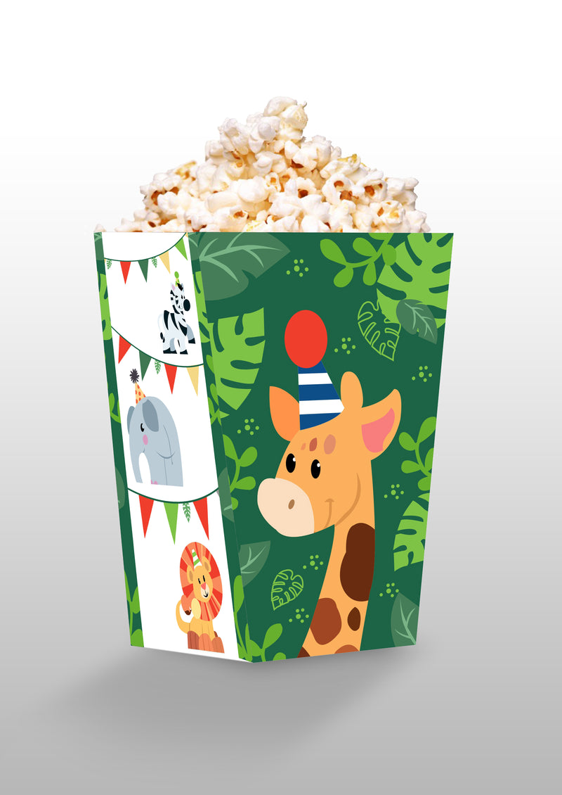 Jungle Theme Birthday Popcorn Box