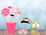 Flamingo Theme Birthday Party Photo Booth Props Kit
