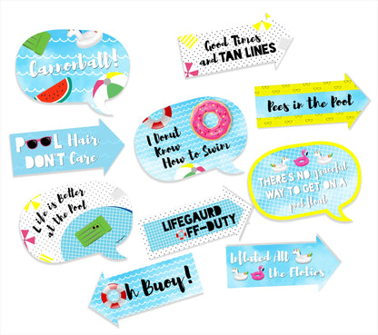 Pool Party Birthday Photo Booth Props Kit