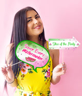 One In A Melon Theme Birthday Party Photo Booth Props Kit