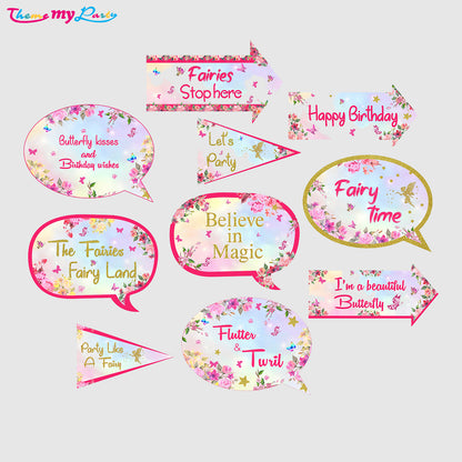 Butterflies & Fairies Theme Birthday Party Photo Booth Props Kit