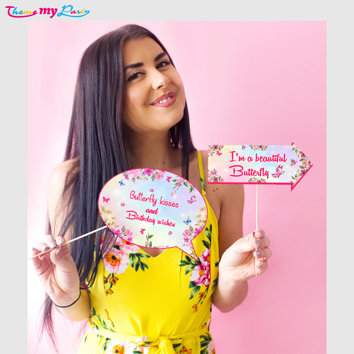 Butterflies & Fairies Theme Birthday Party Photo Booth Props Kit