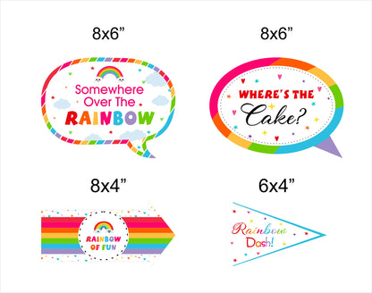 Rainbow Theme Birthday Party Photo Booth Props Kit