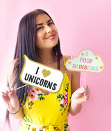 Unicorn Theme Birthday Party Photo Booth Props Kit