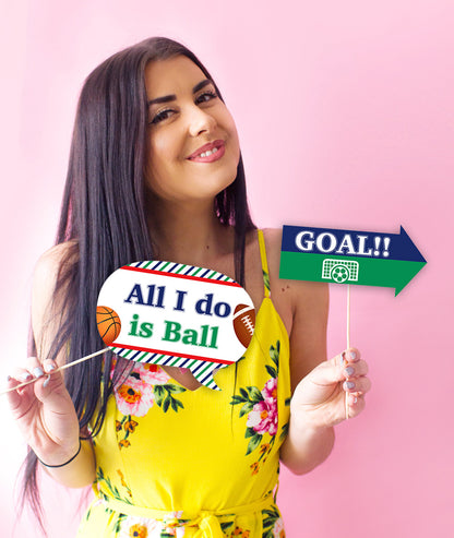 Sports  Theme Birthday Party Photo Booth Props Kit