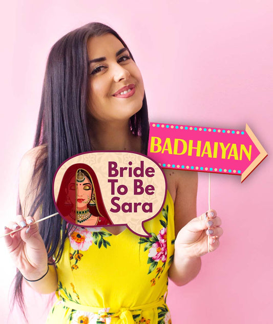 Mehndi Ceremony Theme Party Photo Booth Props Kit