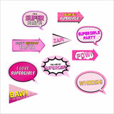 Super Girl Theme Birthday Party Photo Booth Props Kit