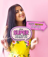 Super Girl Theme Birthday Party Photo Booth Props Kit