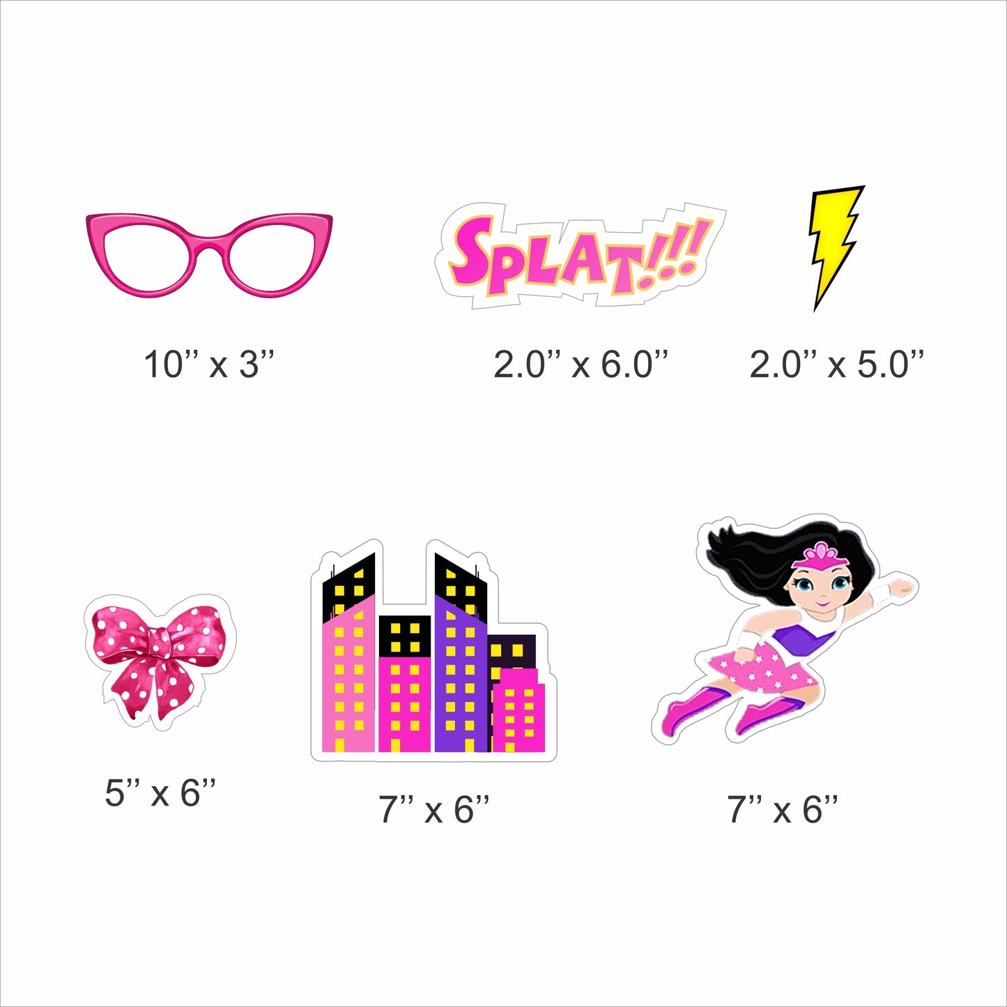 Super Girl Theme Birthday Party Photo Booth Props Kit