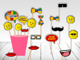 Lego Theme Birthday Party Photo Booth Props Kit