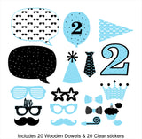 Two Cool Theme Birthday Party Photo Booth Props Kit