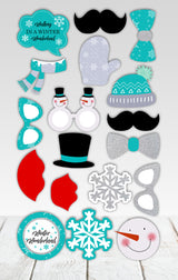 Winter Wonderland Theme Birthday Party Photo Booth Props Kit