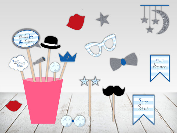 Twinkle Twinkle Little Star Birthday Party Photo Booth Props Kit