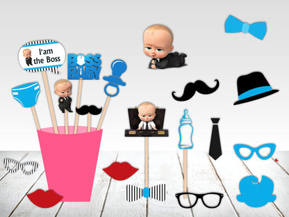 Boss Baby Theme Birthday Party Photo Booth Props Kit
