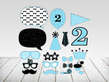 Two Cool Theme Birthday Party Photo Booth Props Kit