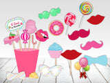 Candy Land Theme Birthday Party Photo Booth Props Kit