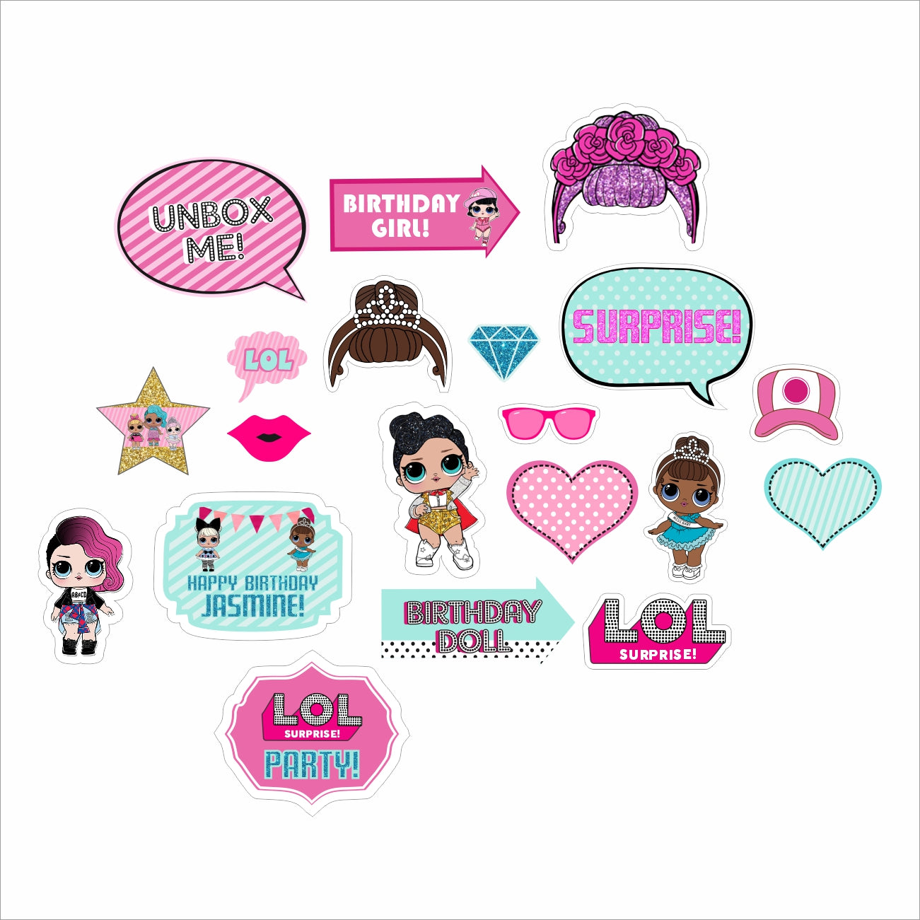 Buy LOL Party Theme Party Photo Booth Props Party Supplies