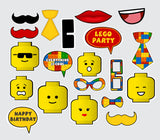 Lego Theme Birthday Party Photo Booth Props Kit