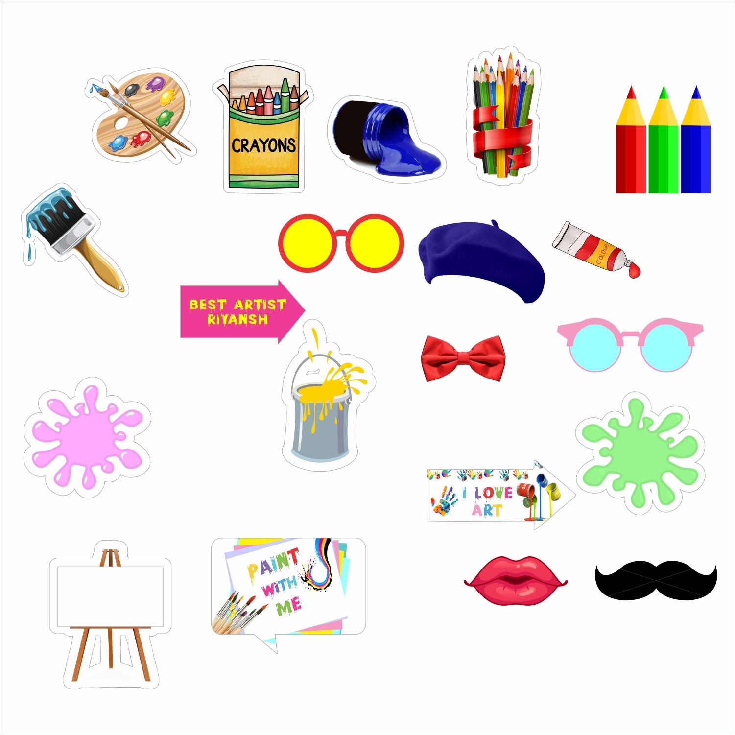 Buy Art and Paint Party Photo Booth Props | Party Supplies ...