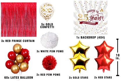 25th Anniversary Party Complete Decoration Kit 