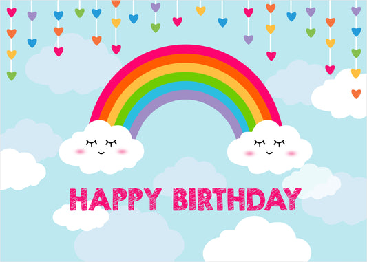 Rainbow Theme Birthday Party Backdrop 