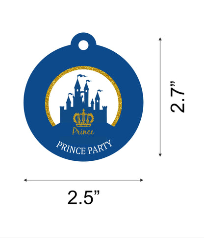 Prince Birthday Party Thank You Gift Tags