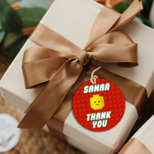 Lego Theme Birthday Party Thank You Gift Tags