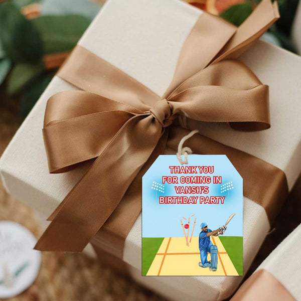 Cricket Theme Birthday Party Thank You Gift Tags